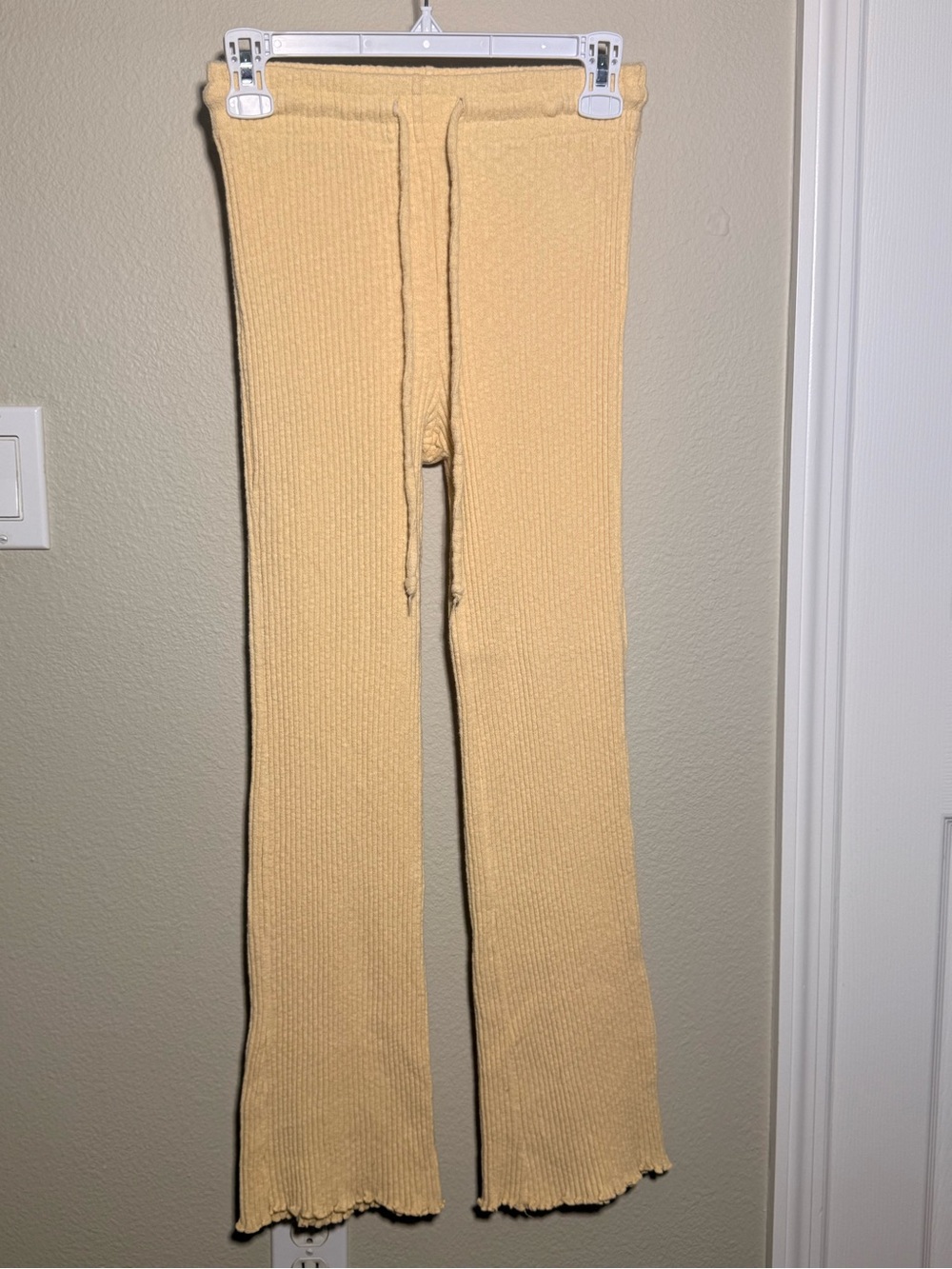 Billabong Ribbed Knit Flare Pants - Yellow